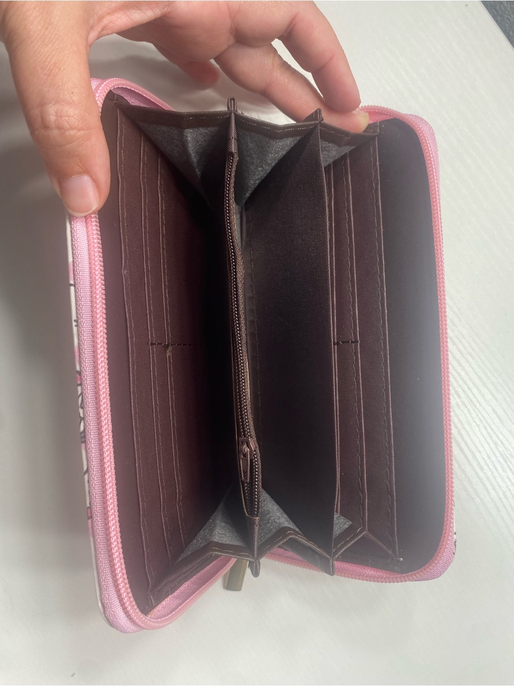 Sanrio Hello Kitty Pink and White Zippered Wallet - Picture 2 of 2